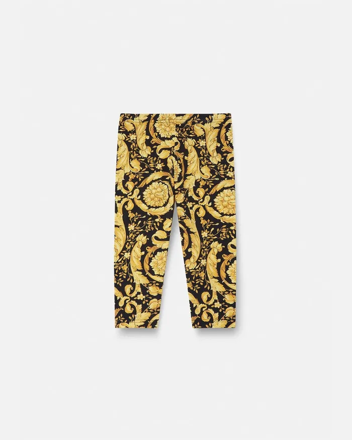 Versace Pants and Skirts Kids Barocco Baby Leggings Blackprint