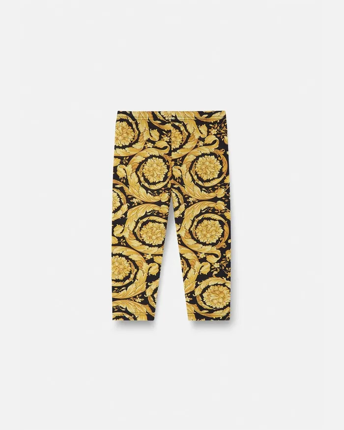Versace Pants and Skirts Kids Barocco Baby Leggings Blackprint