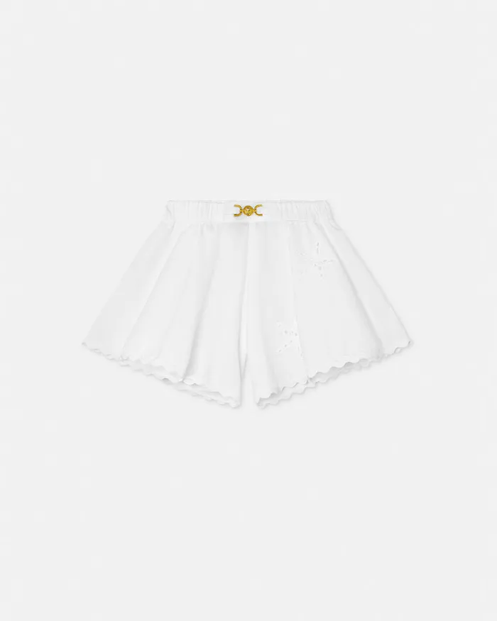 Versace Pants and Skirts Kids Embroidered Sangallo Baby Shorts White