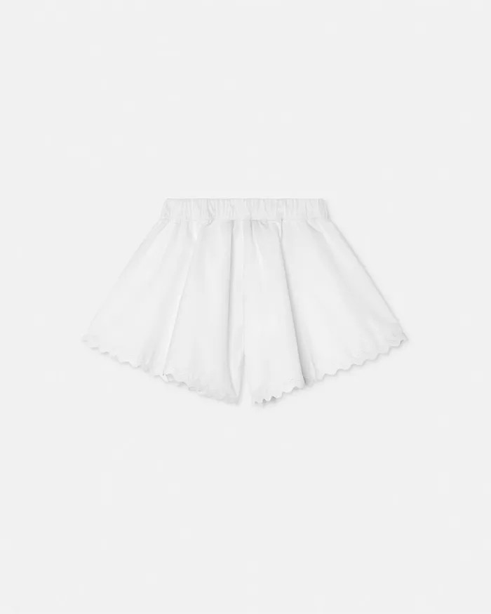 Versace Pants and Skirts Kids Embroidered Sangallo Baby Shorts White