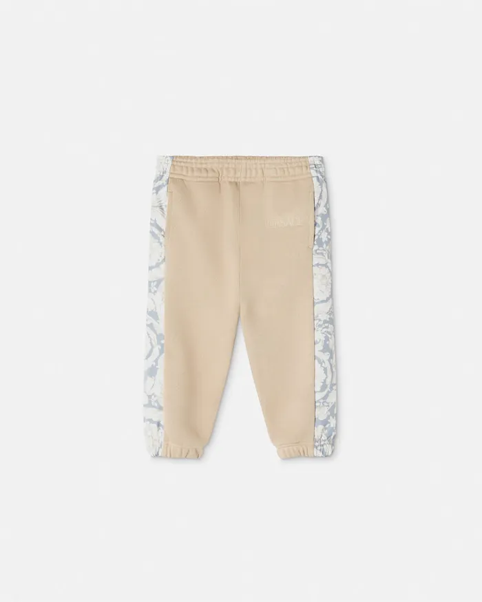 Versace Pants Kids Barocco Paneled Sweatpants Beigeprint