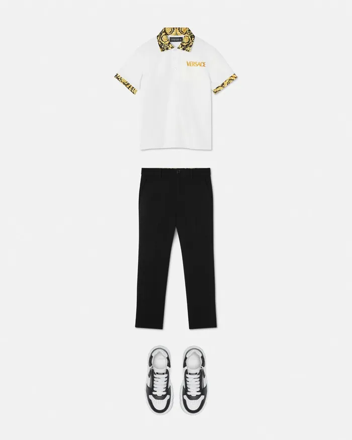 Versace Pants Kids Barocco Pants Black