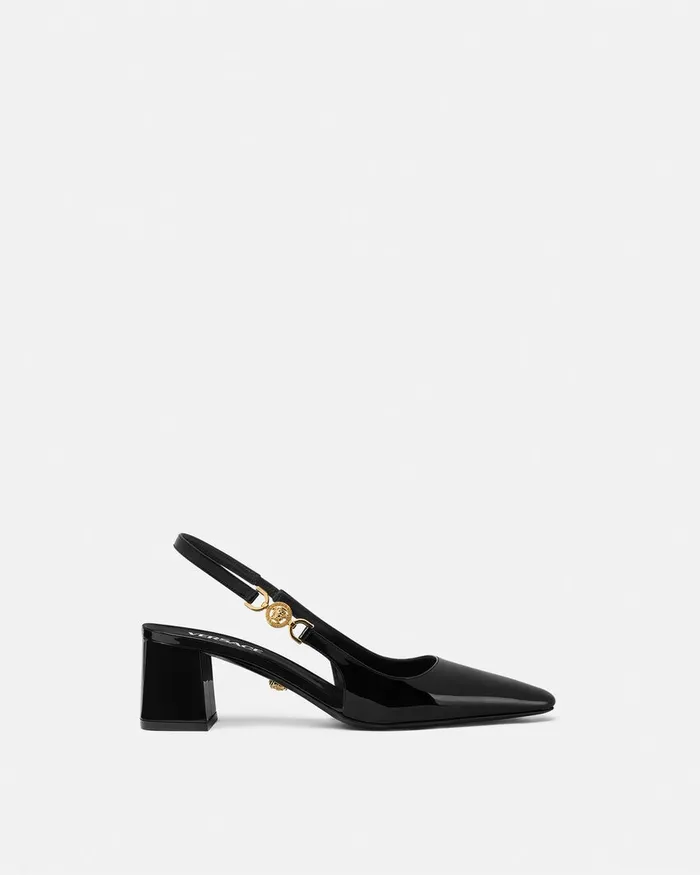 Versace Pumps and Slingbacks Women Medusa 03995 Slingback Pumps 55 Mm Blackgold