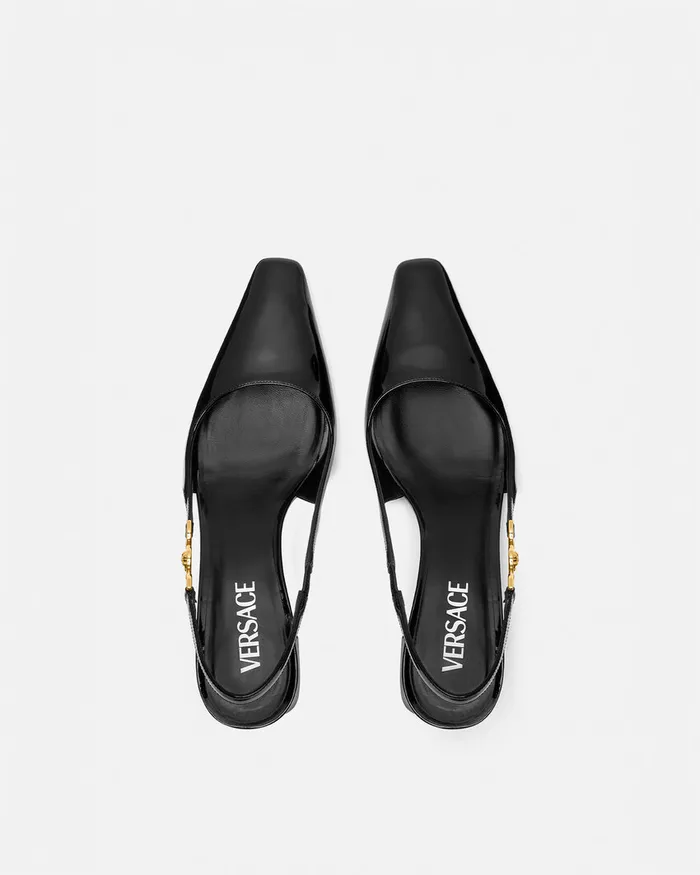 Versace Pumps and Slingbacks Women Medusa 03995 Slingback Pumps 55 Mm Blackgold