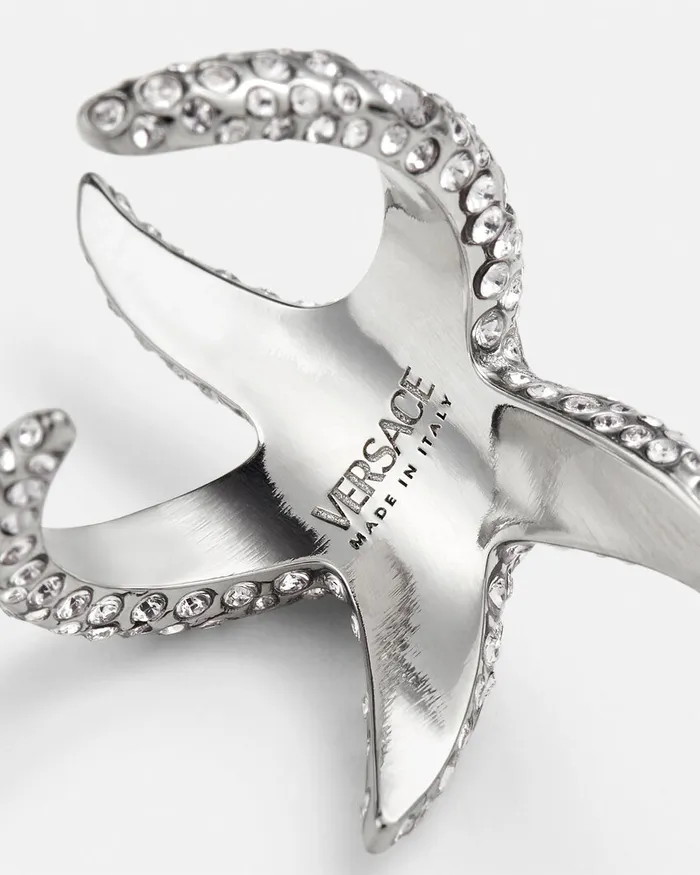 Versace Rings Women Barocco Sea Ring Silver