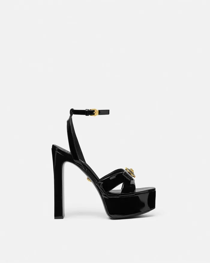 Versace Sandals Women Gianni Ribbon Sandals 140 Mm Blackgold