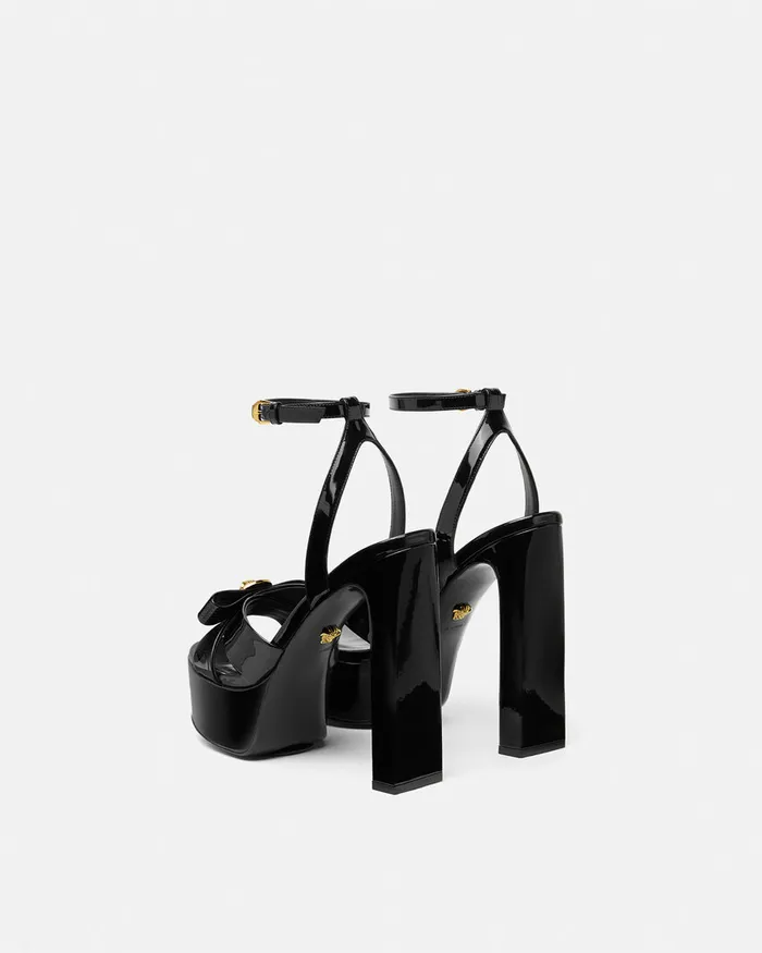 Versace Sandals Women Gianni Ribbon Sandals 140 Mm Blackgold