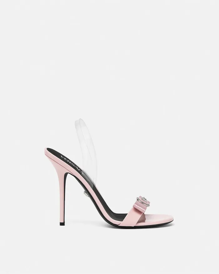 Versace Sandals Women Gianni Ribbon Slingback Sandals 110 Mm Light Pink