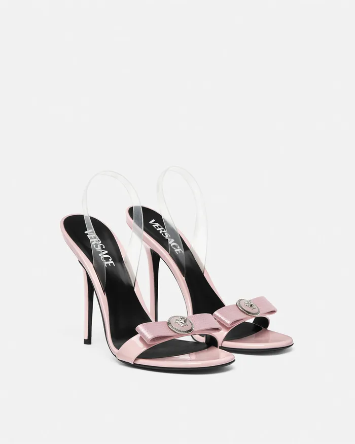 Versace Sandals Women Gianni Ribbon Slingback Sandals 110 Mm Light Pink