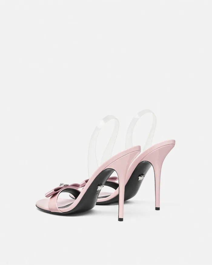Versace Sandals Women Gianni Ribbon Slingback Sandals 110 Mm Light Pink