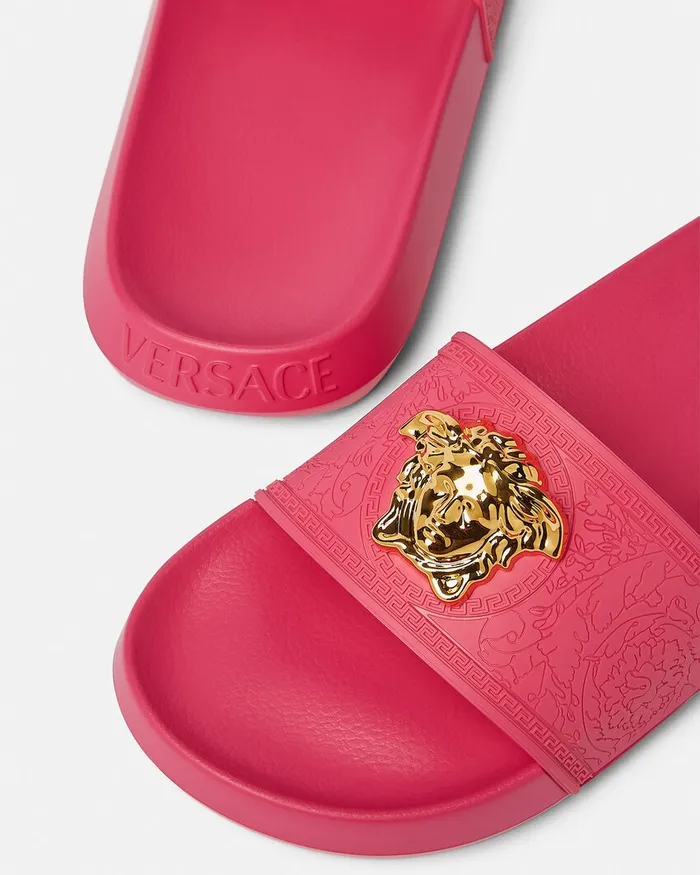 Versace Sandals Women Palazzo Slides Fuchsia