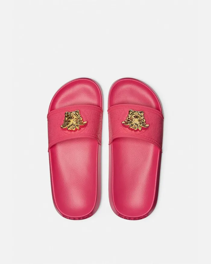 Versace Sandals Women Palazzo Slides Fuchsia