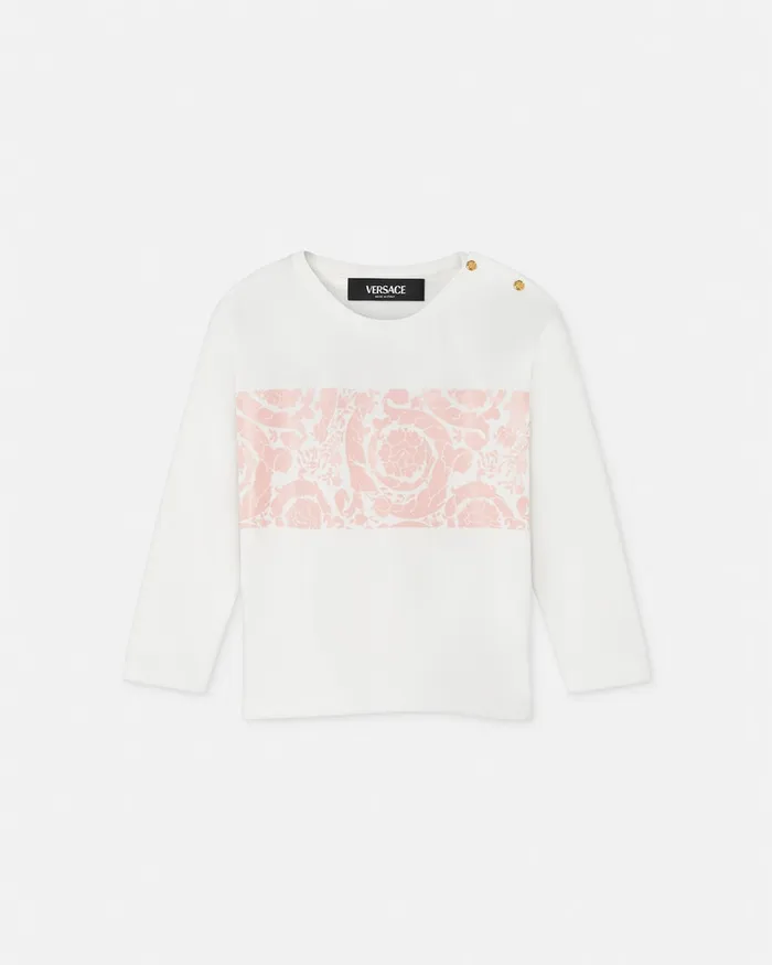 Versace Shirts and Tshirts Kids Barocco Baby TShirt Light Pink