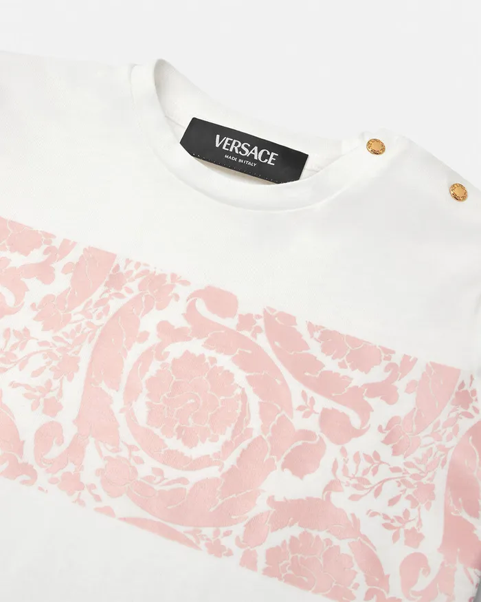 Versace Shirts and Tshirts Kids Barocco Baby TShirt Light Pink