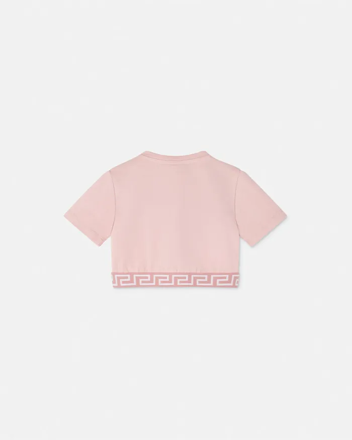 Versace Shirts and Tshirts Kids Greca Baby TShirt Light Pink