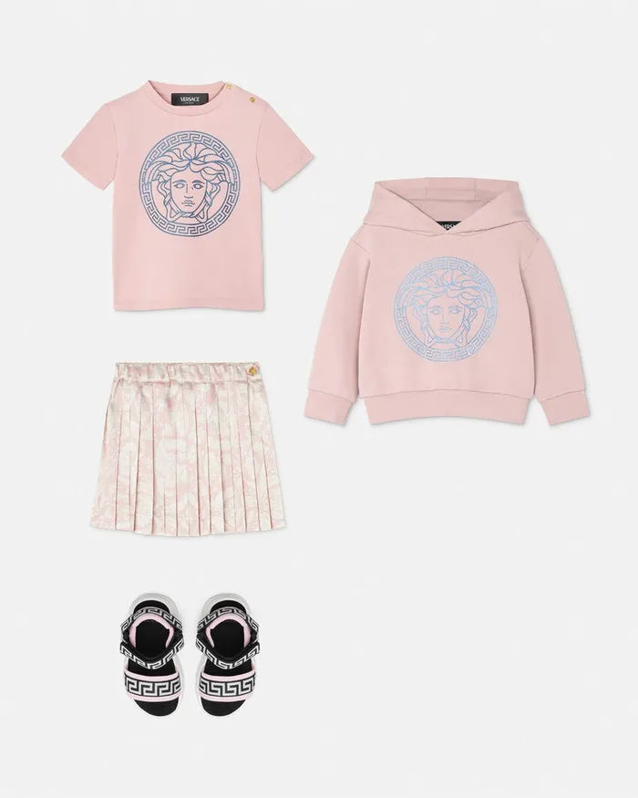 Versace Shirts and Tshirts Kids Medusa Baby TShirt Light Pink