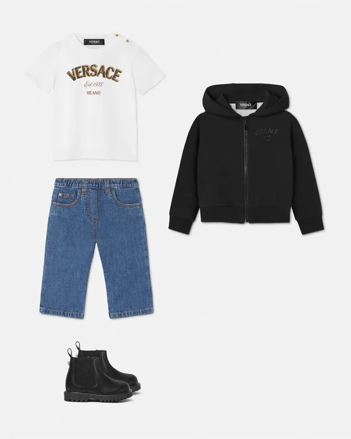 Versace Shirts and Tshirts Kids Wild Stamp Baby TShirt White