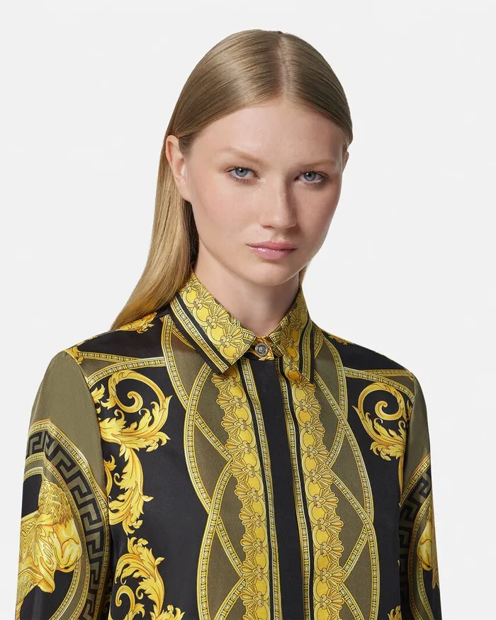 Versace Shirts and Tops Women La Coupe Des Dieux Silk Shirt Black