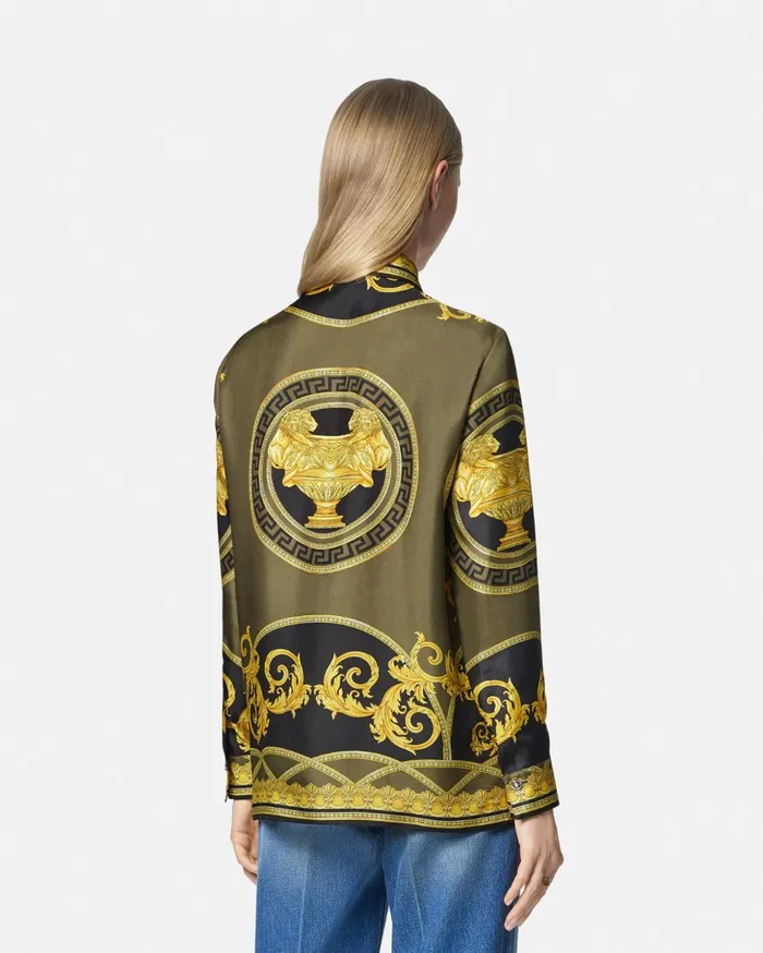 Versace Shirts and Tops Women La Coupe Des Dieux Silk Shirt Black