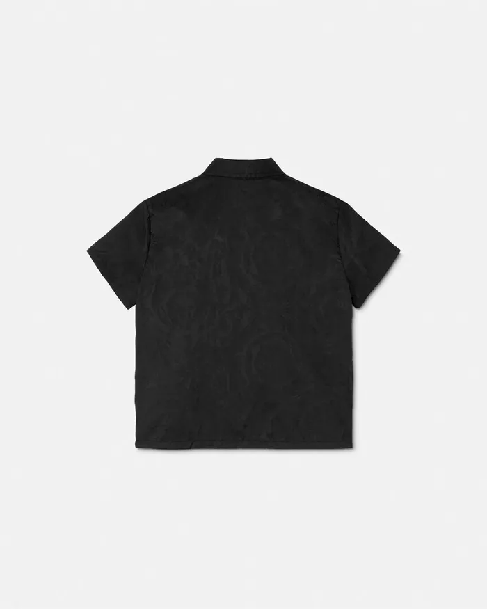 Versace Shirts Kids Barocco Jacquard Nylon Shirt Black