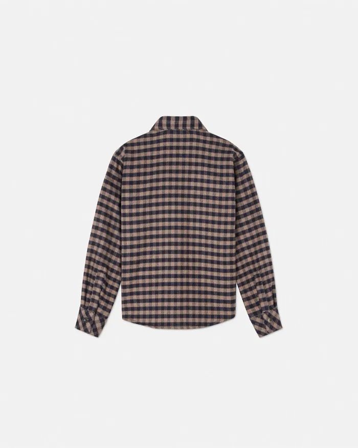 Versace Shirts Kids Checked Flannel Overshirt Brown