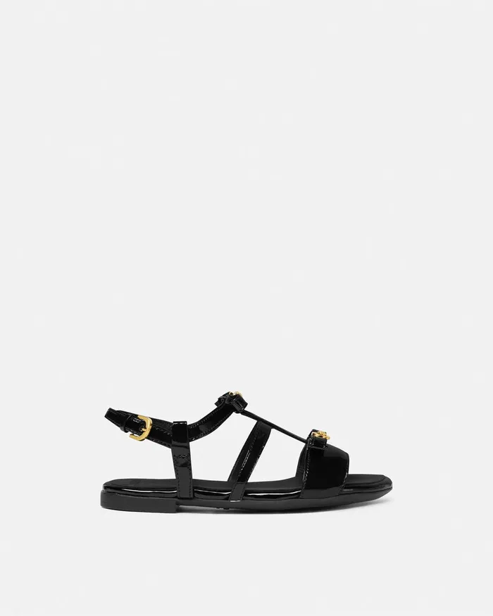 Versace Shoes Kids Gianni Ribbon Sandals Blackgold