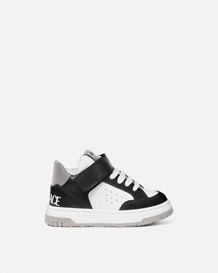 Versace Shoes Kids Logo Baby Sneakers Blackwhite