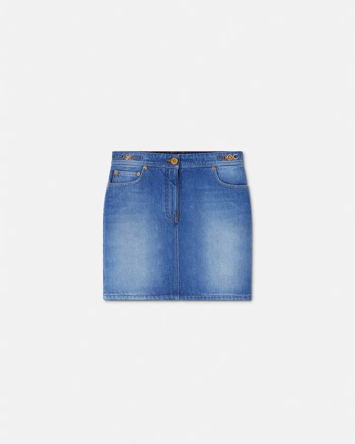 Versace Skirts Women Denim Mini Skirt Blue
