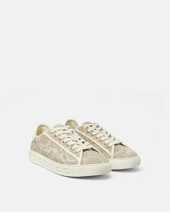 Versace Sneakers Men Barocco Greca Sneakers Beigeprint