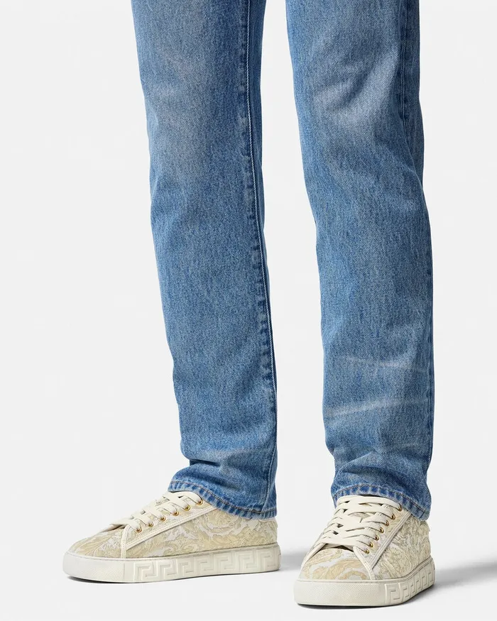 Versace Sneakers Men Barocco Greca Sneakers Beigeprint