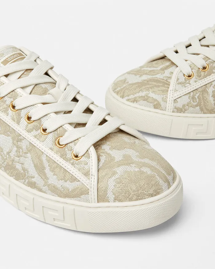 Versace Sneakers Men Barocco Greca Sneakers Beigeprint
