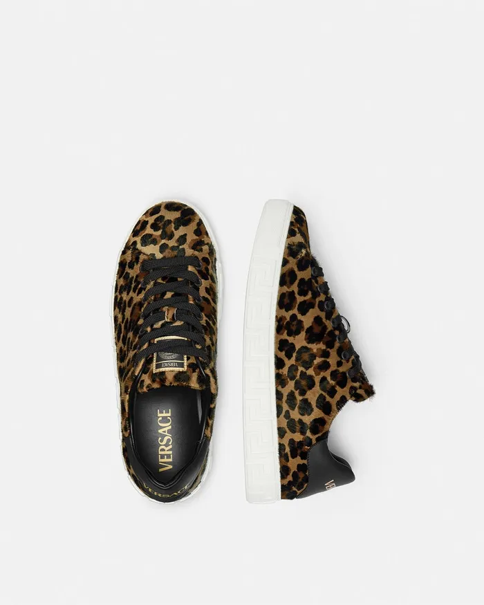 Versace Sneakers Men Leopard Greca Sneakers Animalier