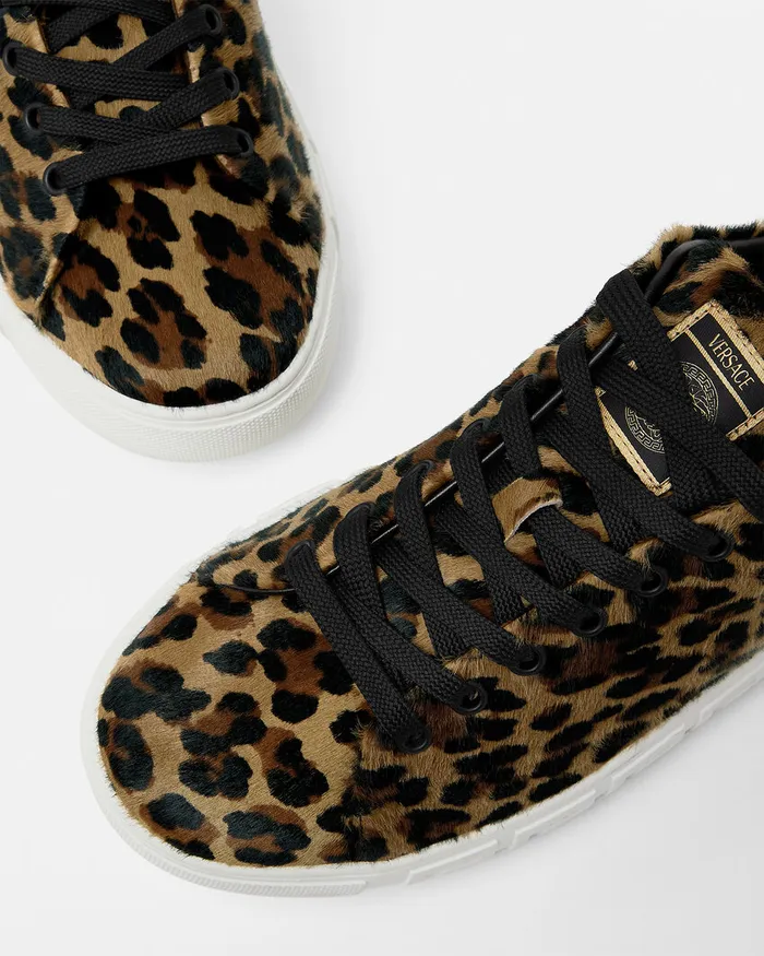 Versace Sneakers Men Leopard Greca Sneakers Animalier