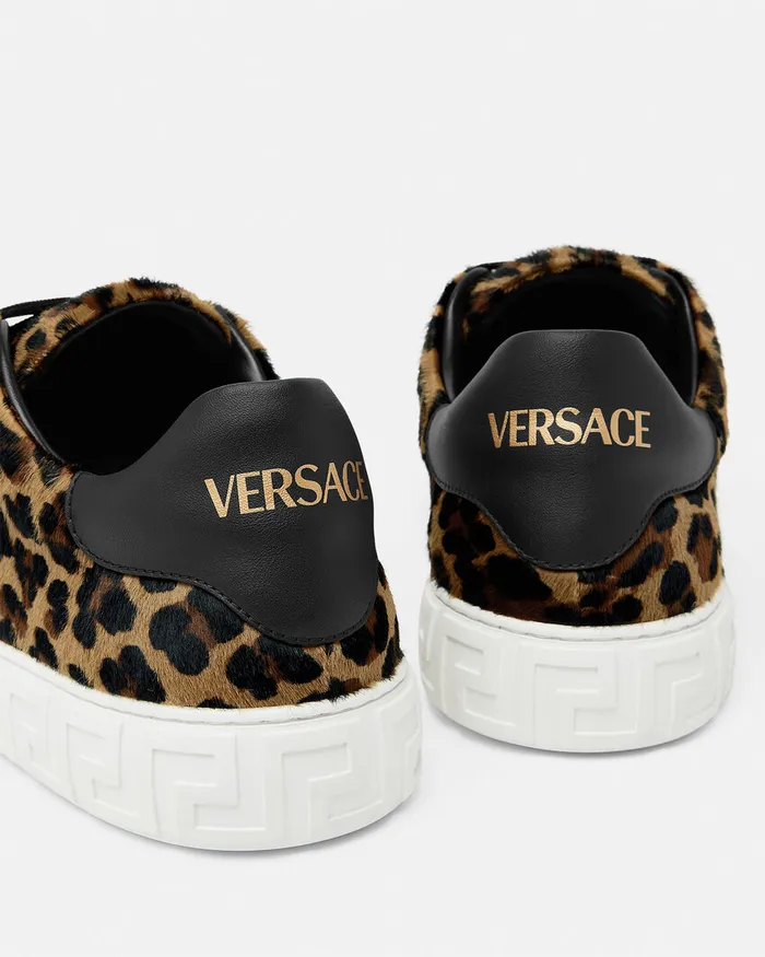 Versace Sneakers Men Leopard Greca Sneakers Animalier