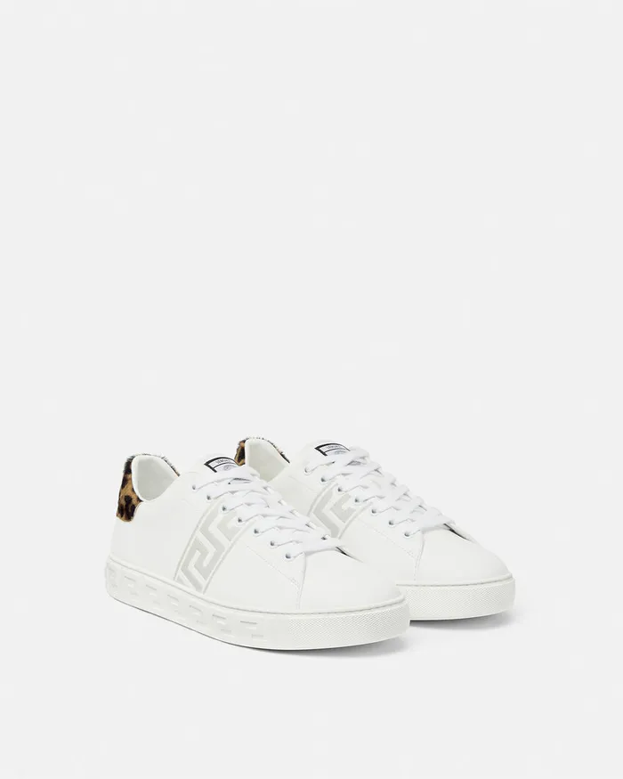 Versace Sneakers Men Leopard Greca Trainers White