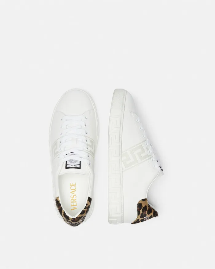 Versace Sneakers Men Leopard Greca Trainers White