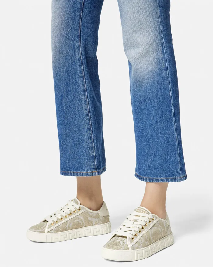 Versace Sneakers Women Barocco Greca Sneakers Beigeprint