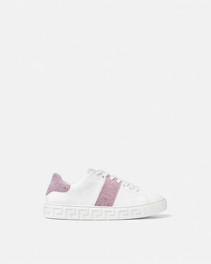 Versace Sneakers Women Crystal Greca Sneakers Pinkprint