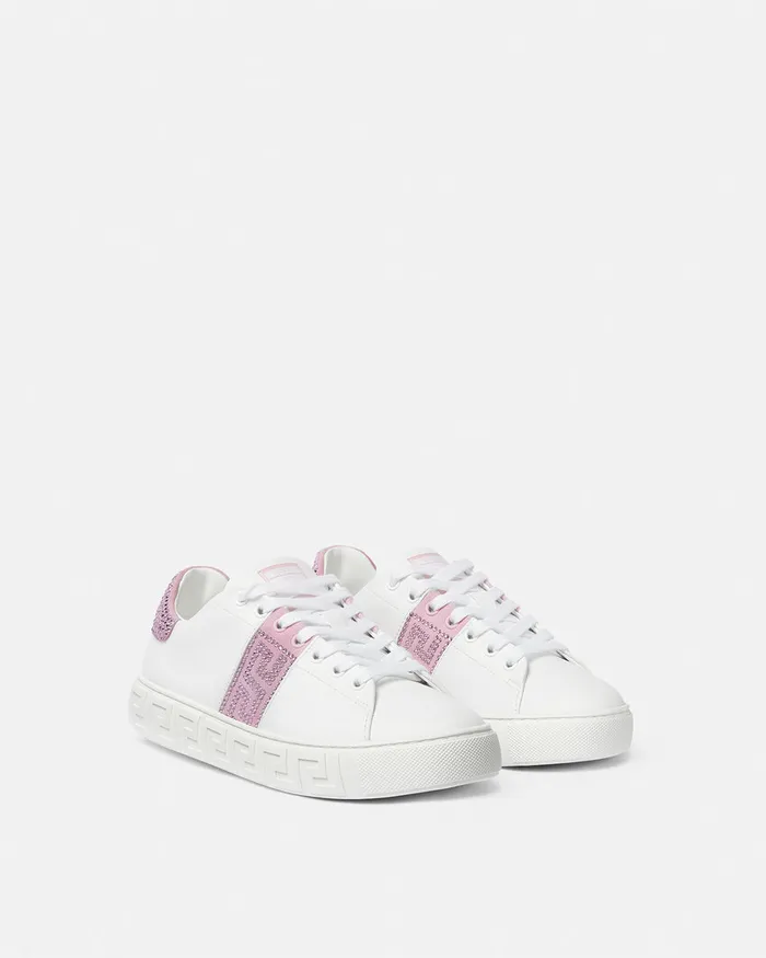 Versace Sneakers Women Crystal Greca Sneakers Pinkprint
