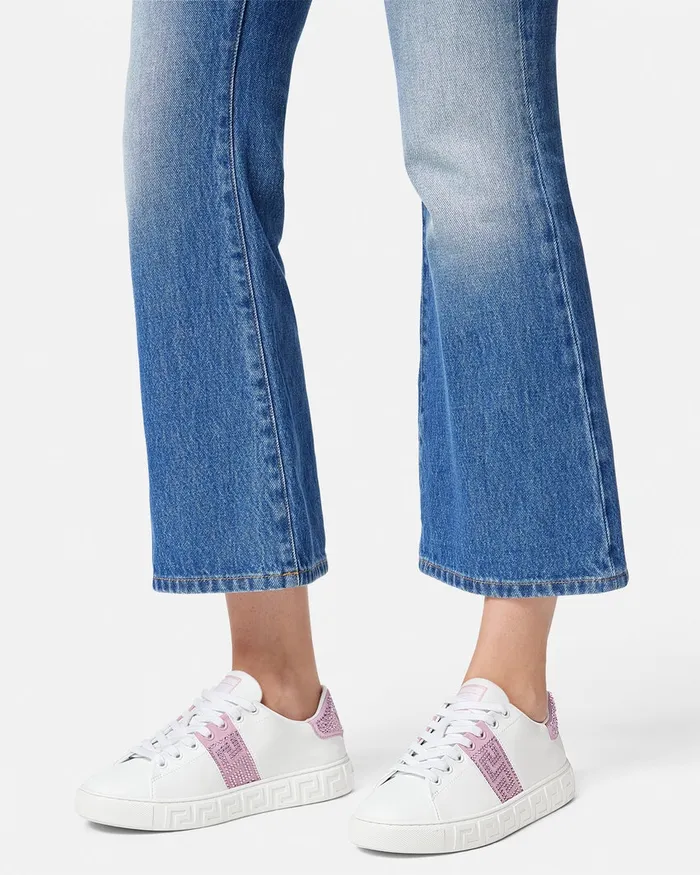Versace Sneakers Women Crystal Greca Sneakers Pinkprint
