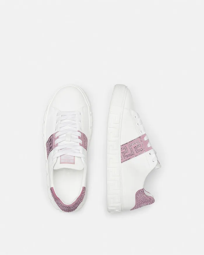 Versace Sneakers Women Crystal Greca Sneakers Pinkprint