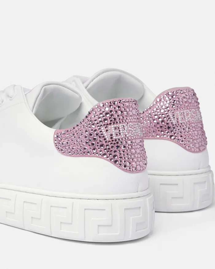 Versace Sneakers Women Crystal Greca Sneakers Pinkprint