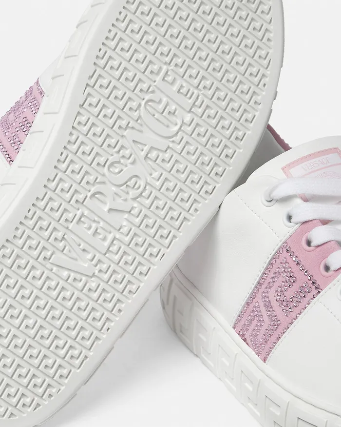Versace Sneakers Women Crystal Greca Sneakers Pinkprint