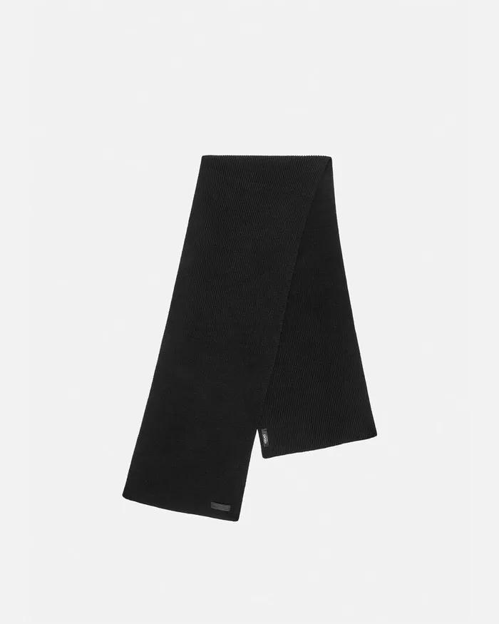 Versace Soft Accessories Men Logo Knit Scarf Black