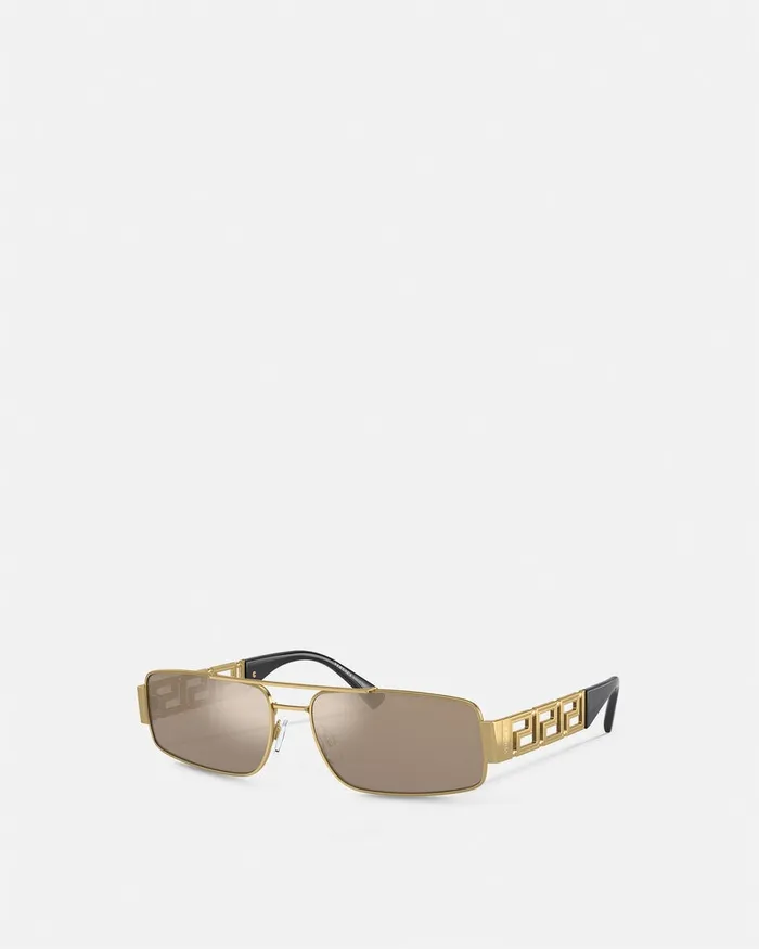 Versace Sunglasses Men Greca Sunglasses Gold