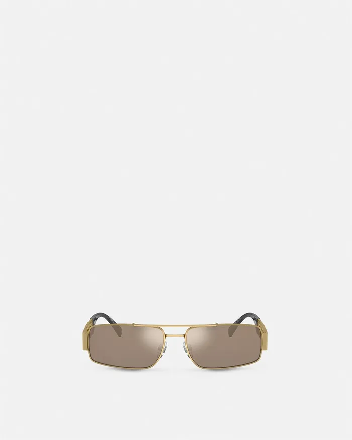 Versace Sunglasses Men Greca Sunglasses Gold
