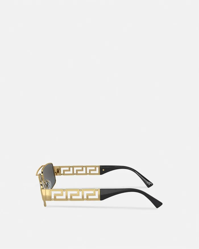 Versace Sunglasses Men Greca Sunglasses Gold