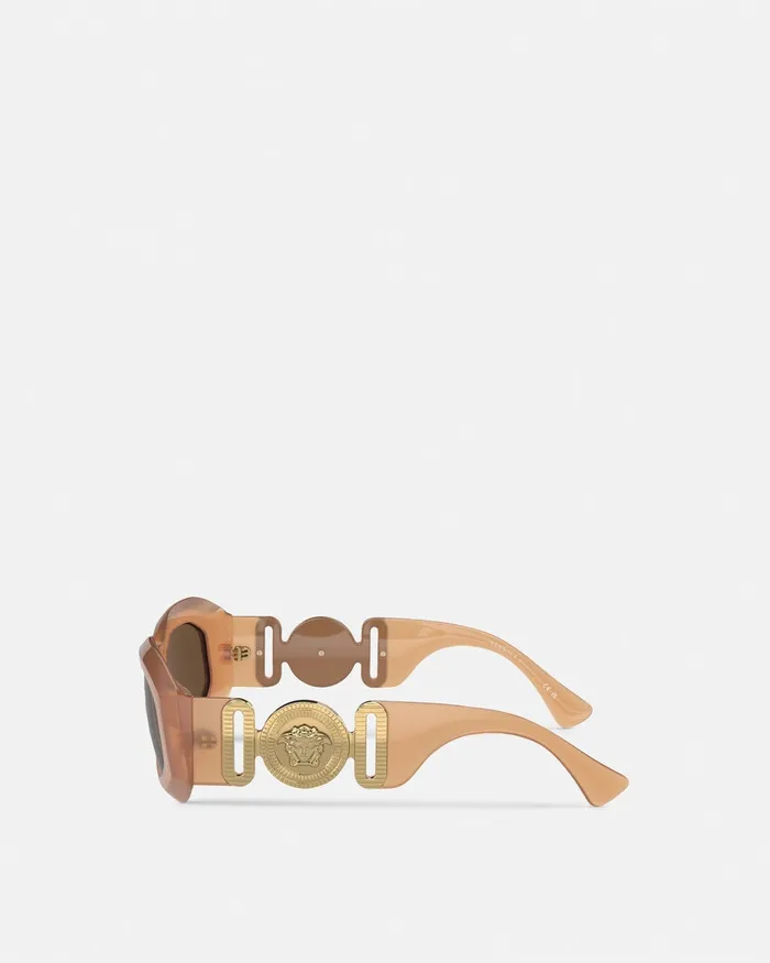 Versace Sunglasses MenWomen Maxi Medusa Biggie Sunglasses Beige