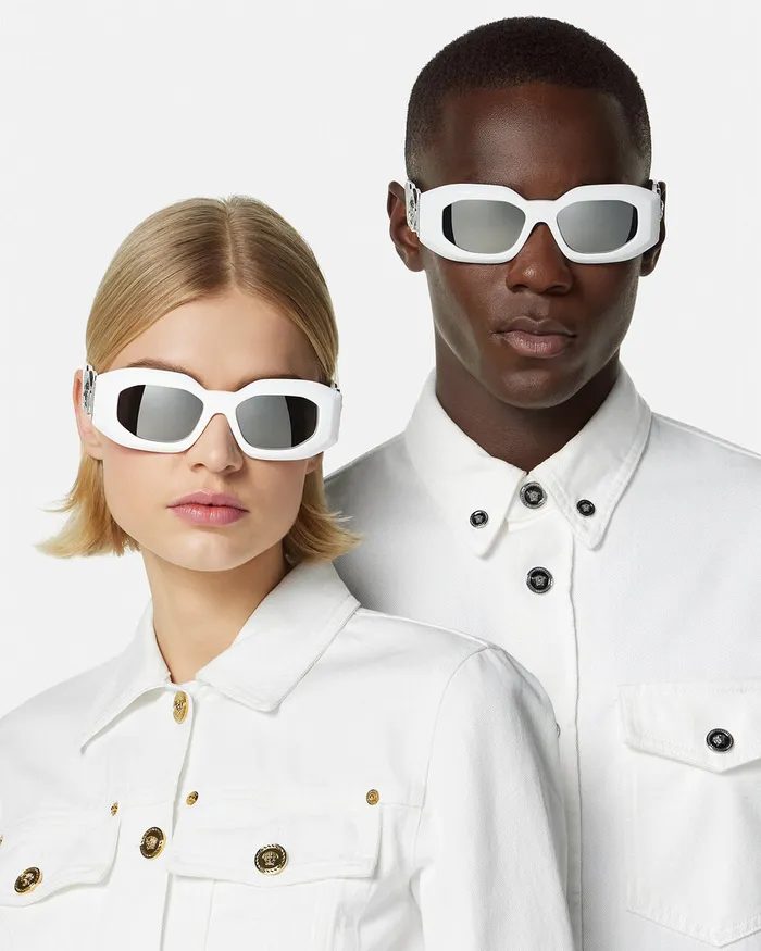 Versace Sunglasses MenWomen Maxi Medusa Biggie Sunglasses White