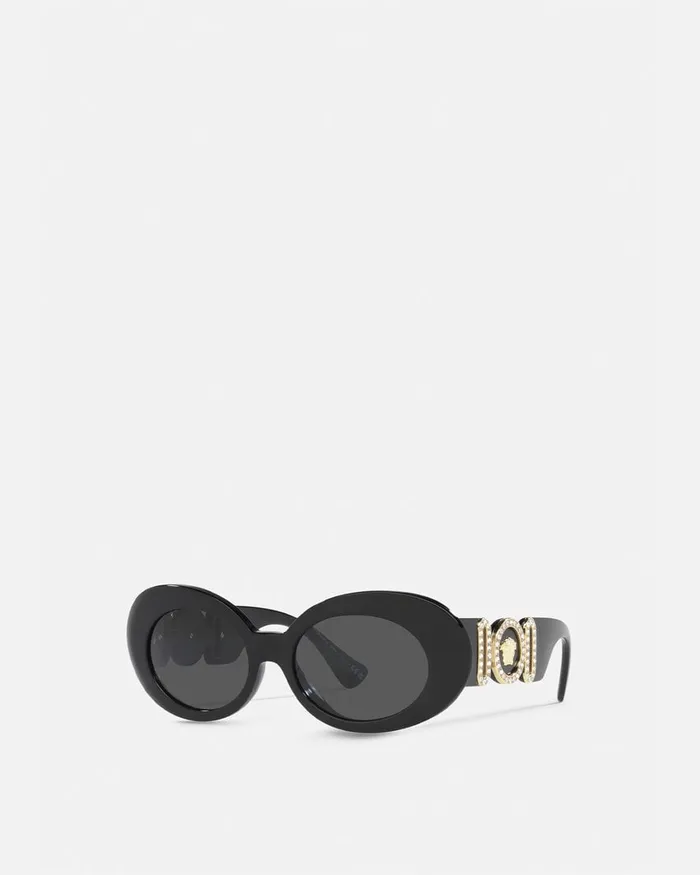 Versace Sunglasses Women Medusa Biggie Oval Sunglasses Blackgold